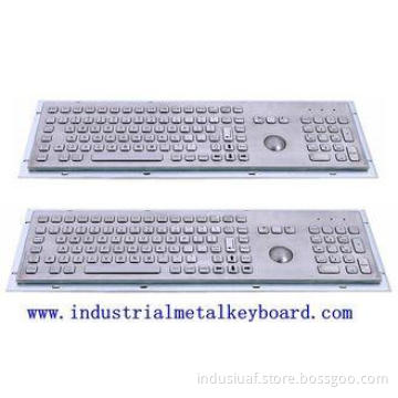 Vandal Proof Metal Industrial Keyboard With Trackball , 106